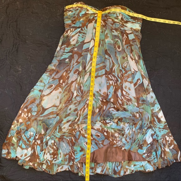 I Am Alberto Makall Silk Dress Abstract Marble Print Sundress Swing Empire Waist - Picture 8 of 8